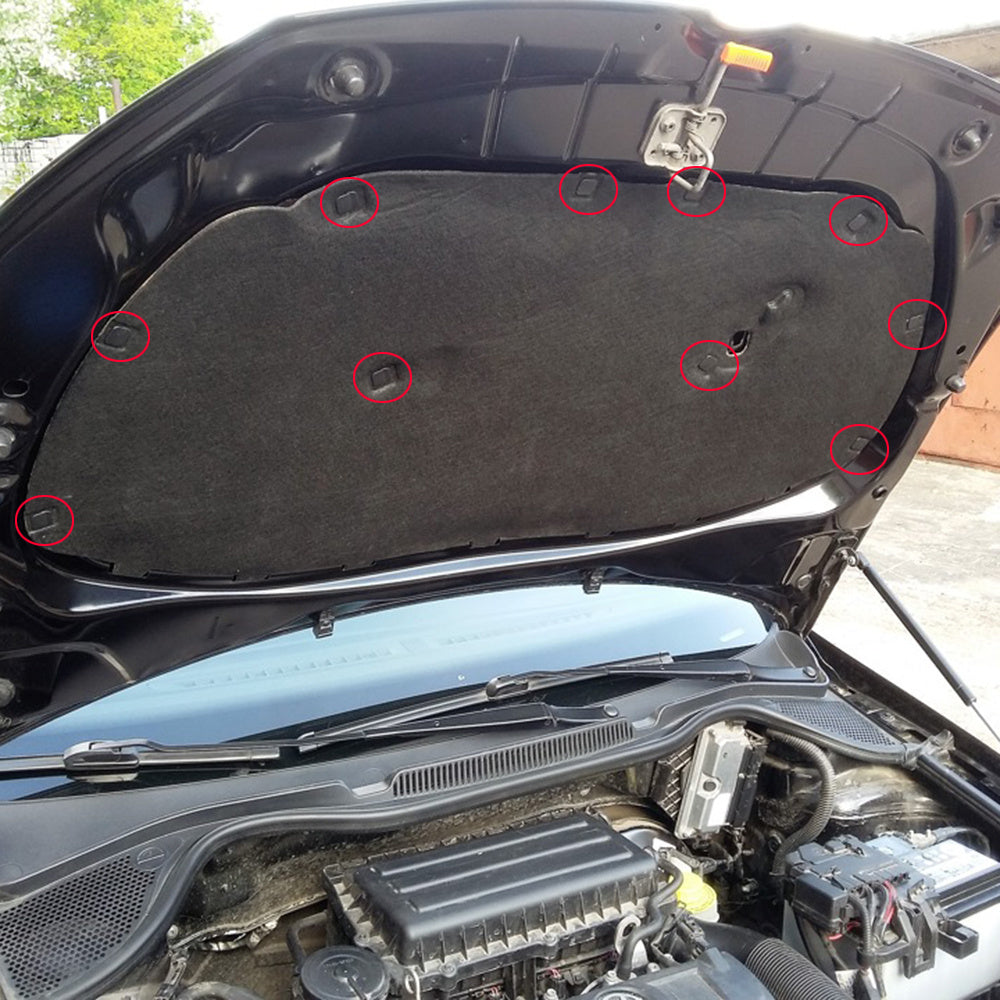 10 Pcs Engine Hood Retainer Clips Sound Insulation Rivets for Car Vehicles