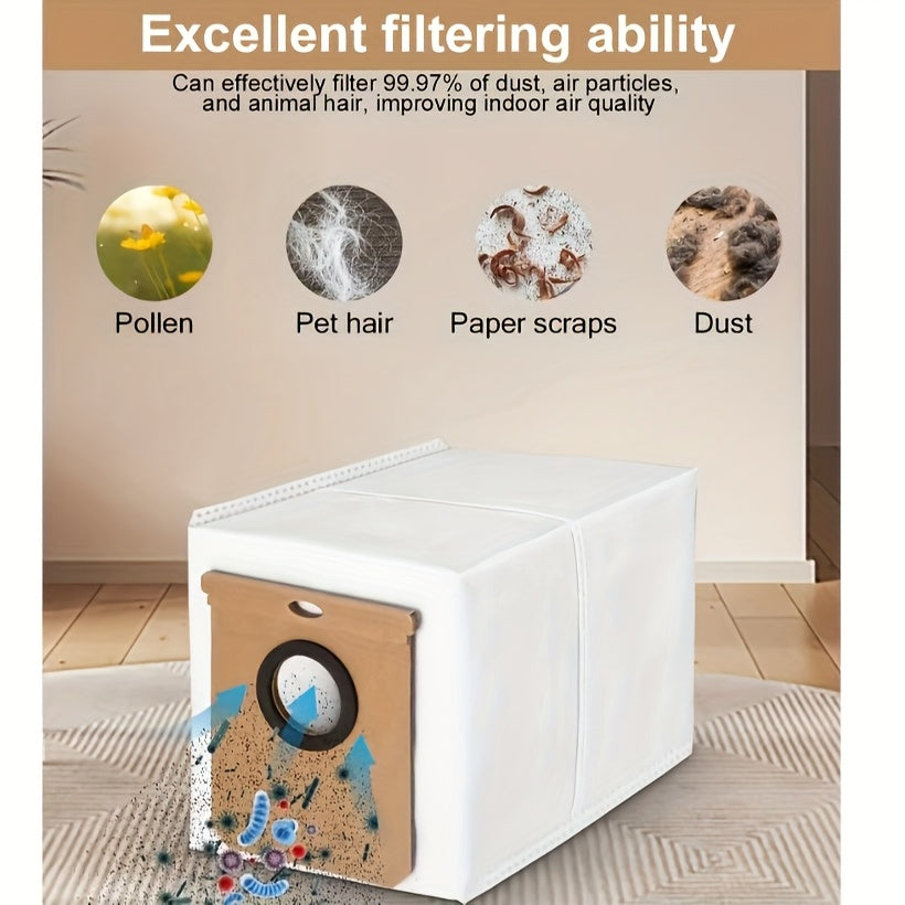 6 ta paket vakuum changyutgich qopqog'i katta sig'imli, oson o'rnatiladi, oq yuqori, jigarrang asos