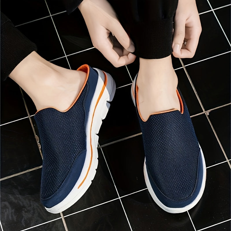 Men's Mesh Mules Large Sizes Summer Casual Breathable Loafers Street Slippers