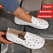 Zapatos planos transpirables con bordado floral y corte en mujer
