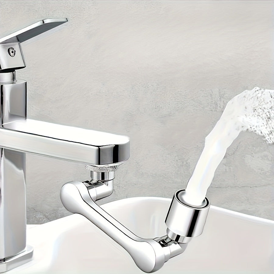 1080° Swivel Folding Kitchen and Bathroom Faucet with Dual Handles Adjustable Cold Water Polished Finish