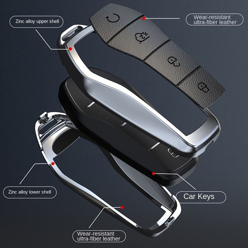 Zinc Alloy Car Key Cover for Electric Vehicles Compatible with Multiple Models