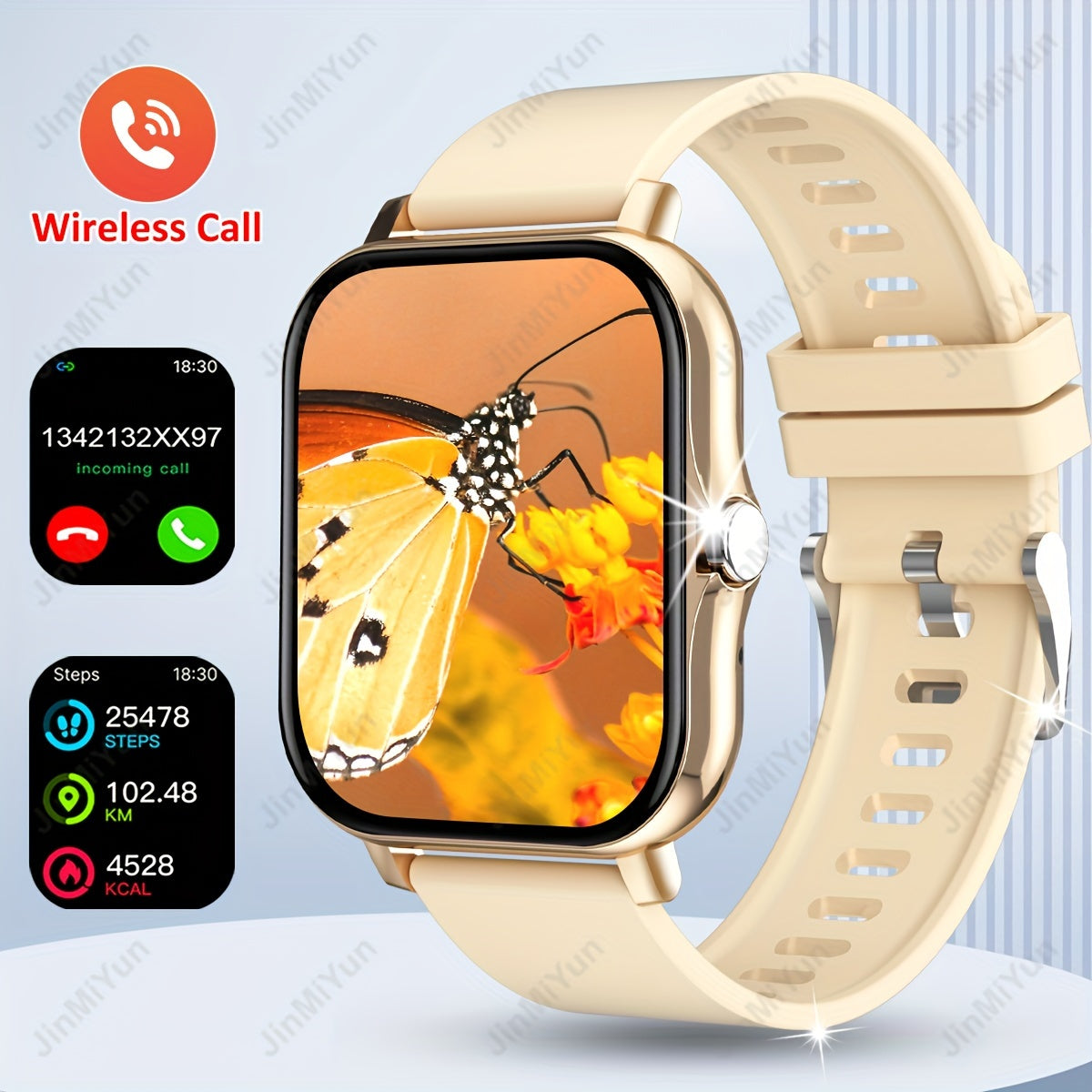 1.83-Inch Full Screen Touch Sports Smartwatch for Outdoor Activities with Wireless Calling and Multiple Sports Modes