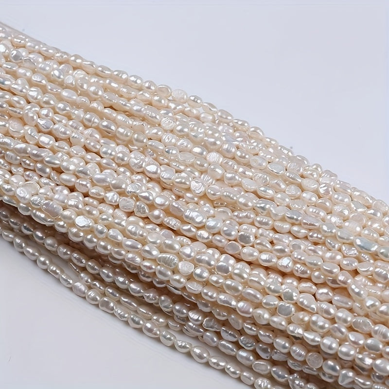 Красивые натуральные пресноводные жемчужные бусины 4-5 мм, с двусторонней блестящей отделкой и прямым отверстием для создания индивидуальных украшений - идеально подходят для изготовления браслетов и ожерелий.