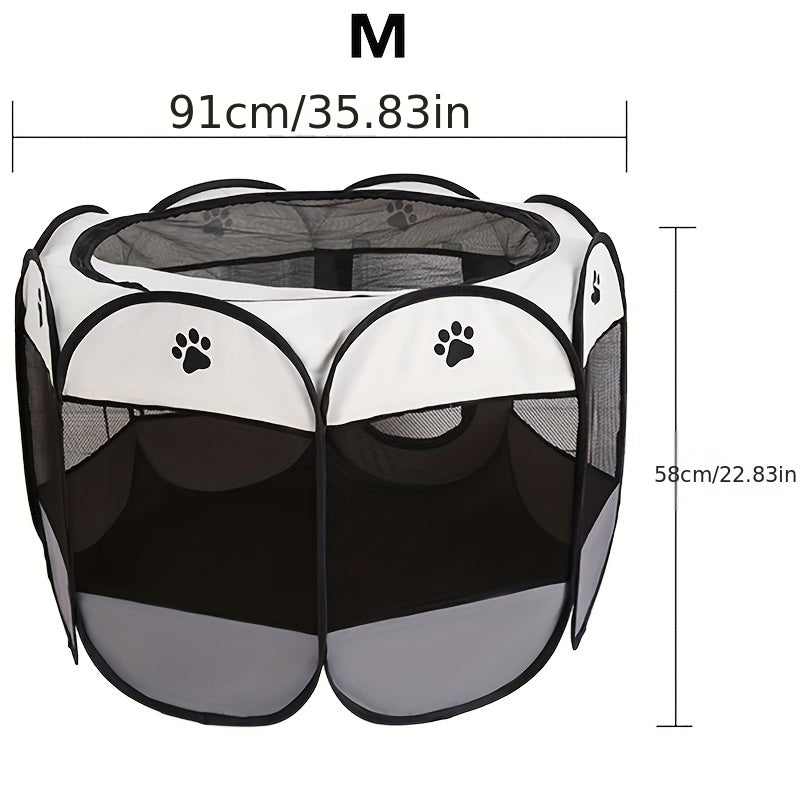 Eight-Sided Foldable Pet Cage for Dogs and Cats Made of Durable Oxford Cloth