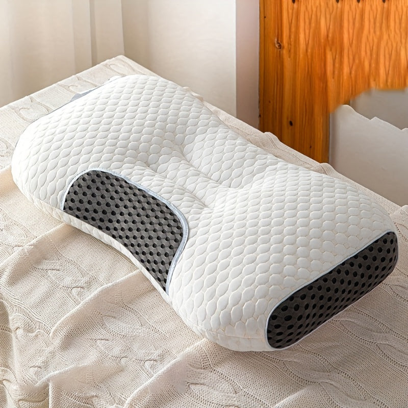 Soft Moisture-Wicking Knitted Pillow with Cervical Support for Comfortable Sleep
