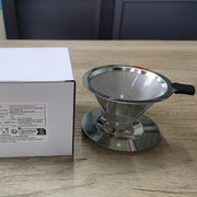 Reusable Stainless Steel Coffee Filter Double-Layer Washable Durable Pour Over