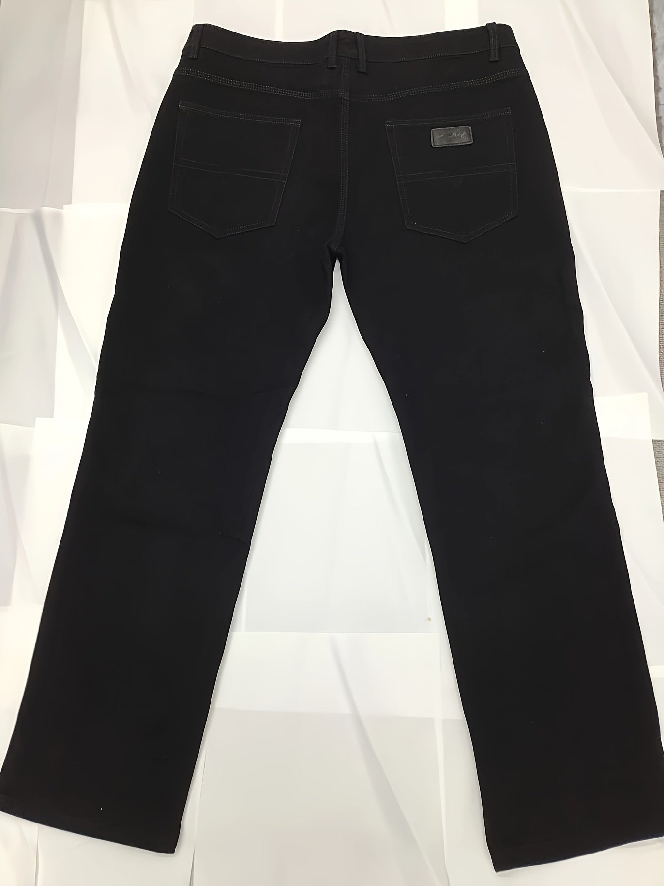 Plus Size Men's Casual Slim Fit Denim Pants All-Season Straight Leg