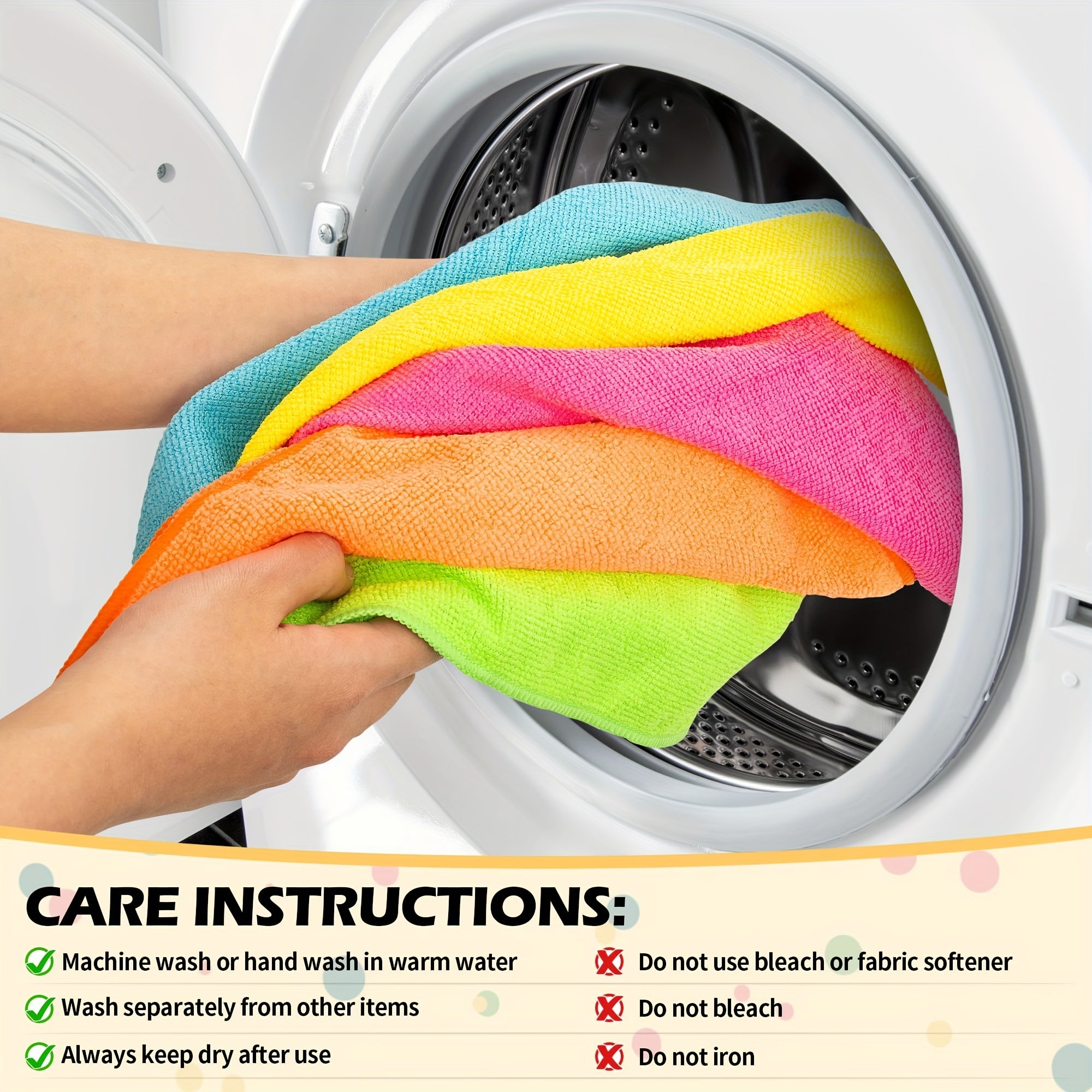 Microfiber Cleaning Cloths Set 40 Pieces Kitchen and Household Rags in Assorted Colors
