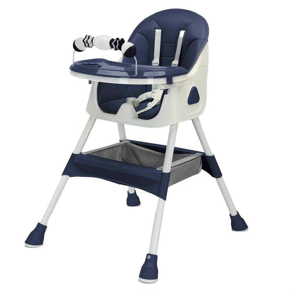 Children's Adjustable High Chair with Table and Food Plate for Toddlers