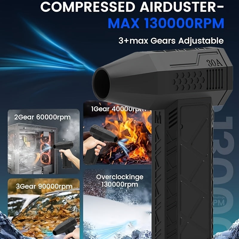  portativ yuqori tezlikli turbo ventilyator, qayta tiklanadigan, shovqinsiz motor, ichki va tashqi foydalanish uchun