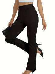 Plus o'lchamda kengaytiriladigan to'g'ri chiziqli shimlar ayollar uchun yuqori bel, bir rangli