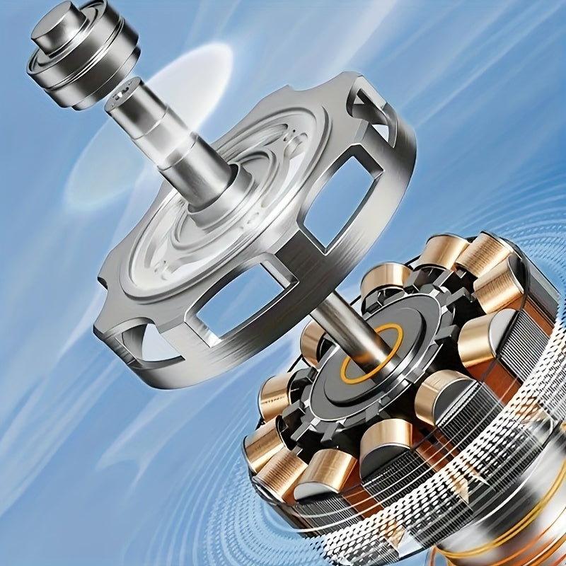 Compact USB Rechargeable Handheld and Desktop Fan with Digital Display High-Speed Turbofan Stepless Speed Beige Blue