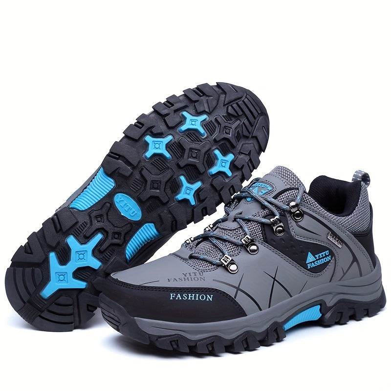 Men's Lightweight Water-Resistant Hiking Boots Rubber Sole Fabric Insole All-Season
