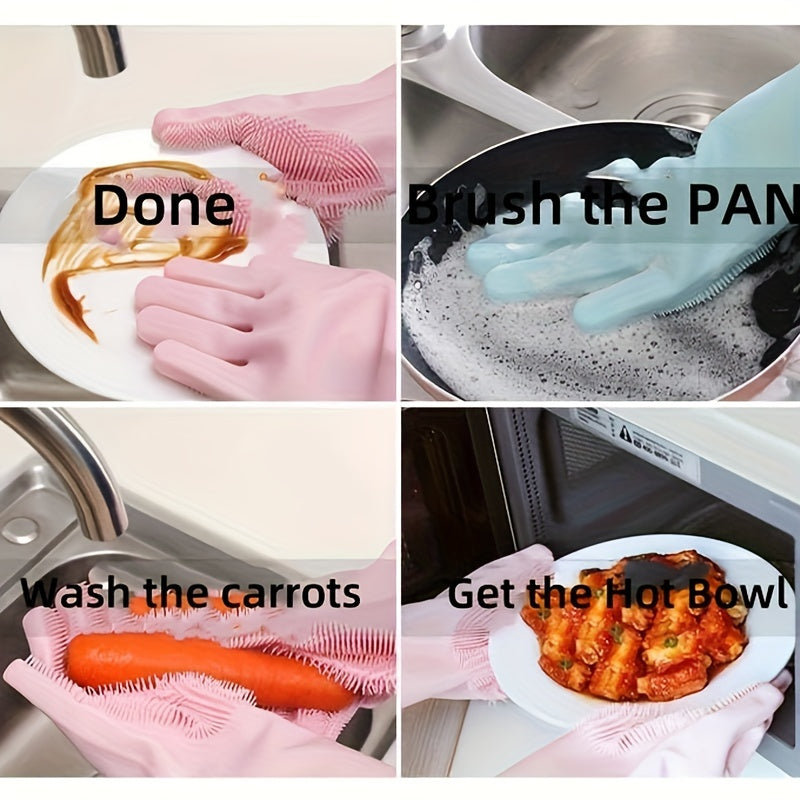 Silicone Pet Bathing Gloves Waterproof Tear-Resistant for Grooming and Shedding