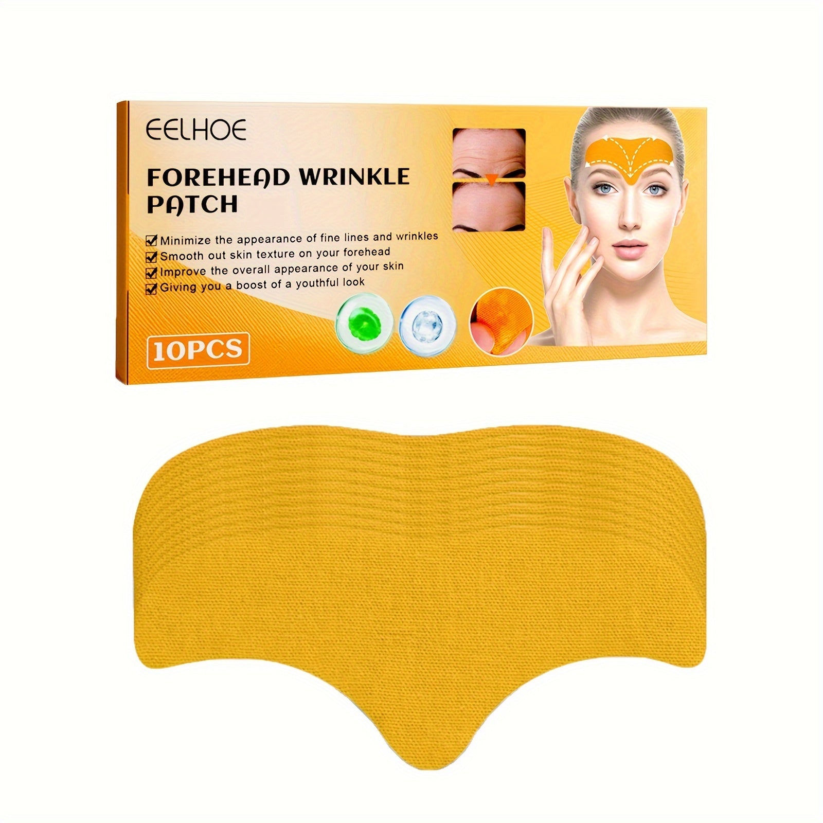10pcs Forehead Firming Patches Smoothes Tightens Face Skin