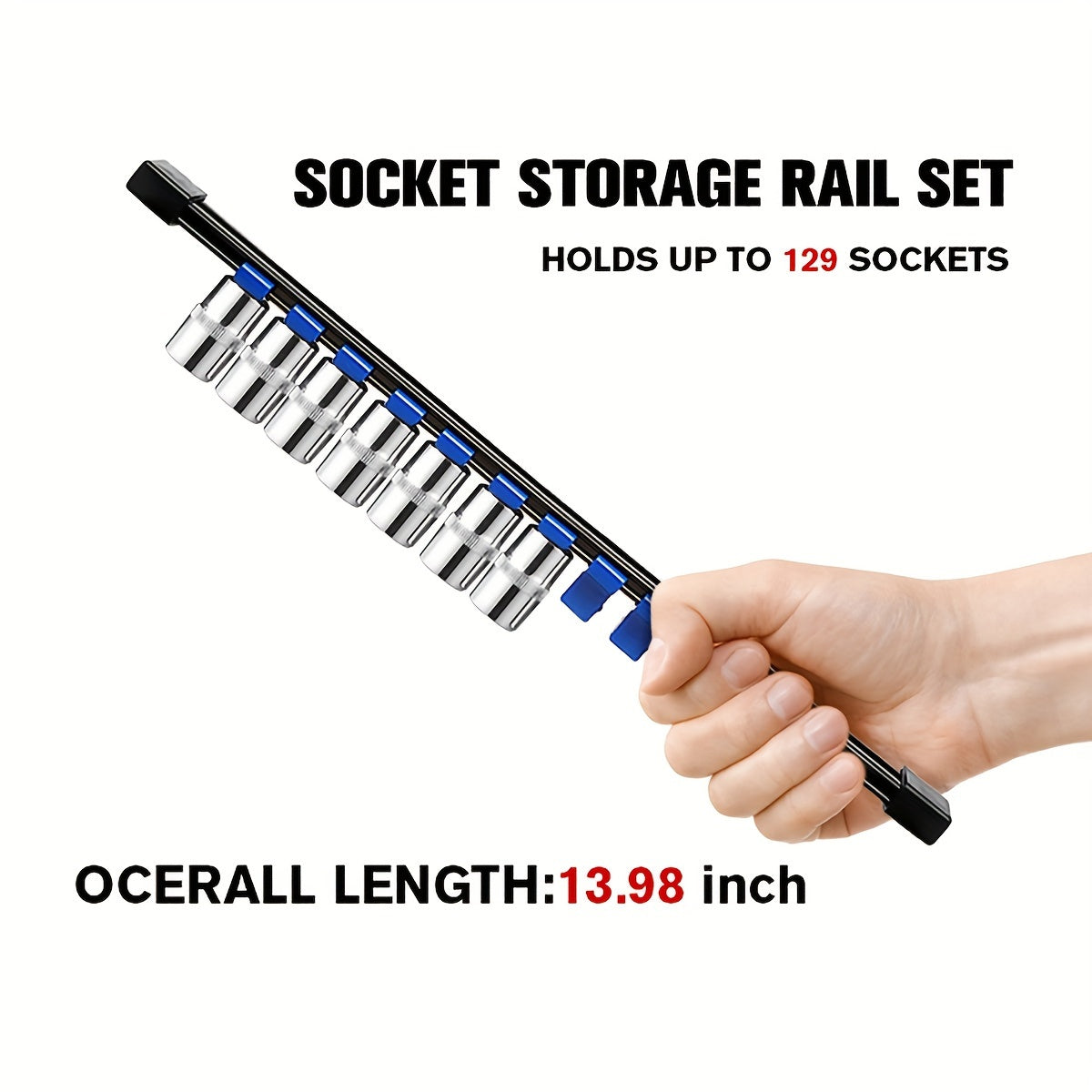 Socket Organizer Rack with 48 1/4" Clips 45 3/8" Clips 36 1/2" Clips