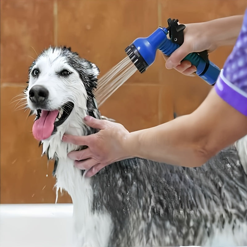 Универсальный выдвижной садовый шланг с распылителем, прочный резиновый материал для мойки автомобилей под высоким давлением и орошения. Совместим со стандартами резьбы в Европе и Америке, доступен в