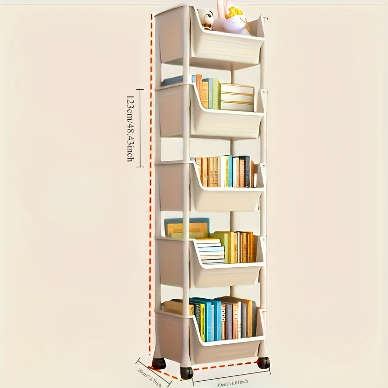 Plastic 5-Tier Storage Organizer for Kitchen and Office Space Durable PVC Rectangular Matte Finish