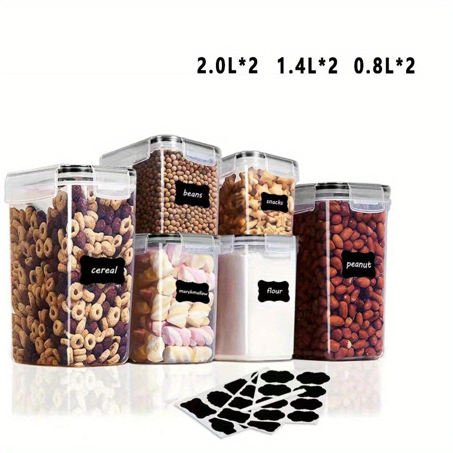 Food Storage Containers Set of 3, 6, 7, or 9 with Lids for Pantry, Cereal, Snacks