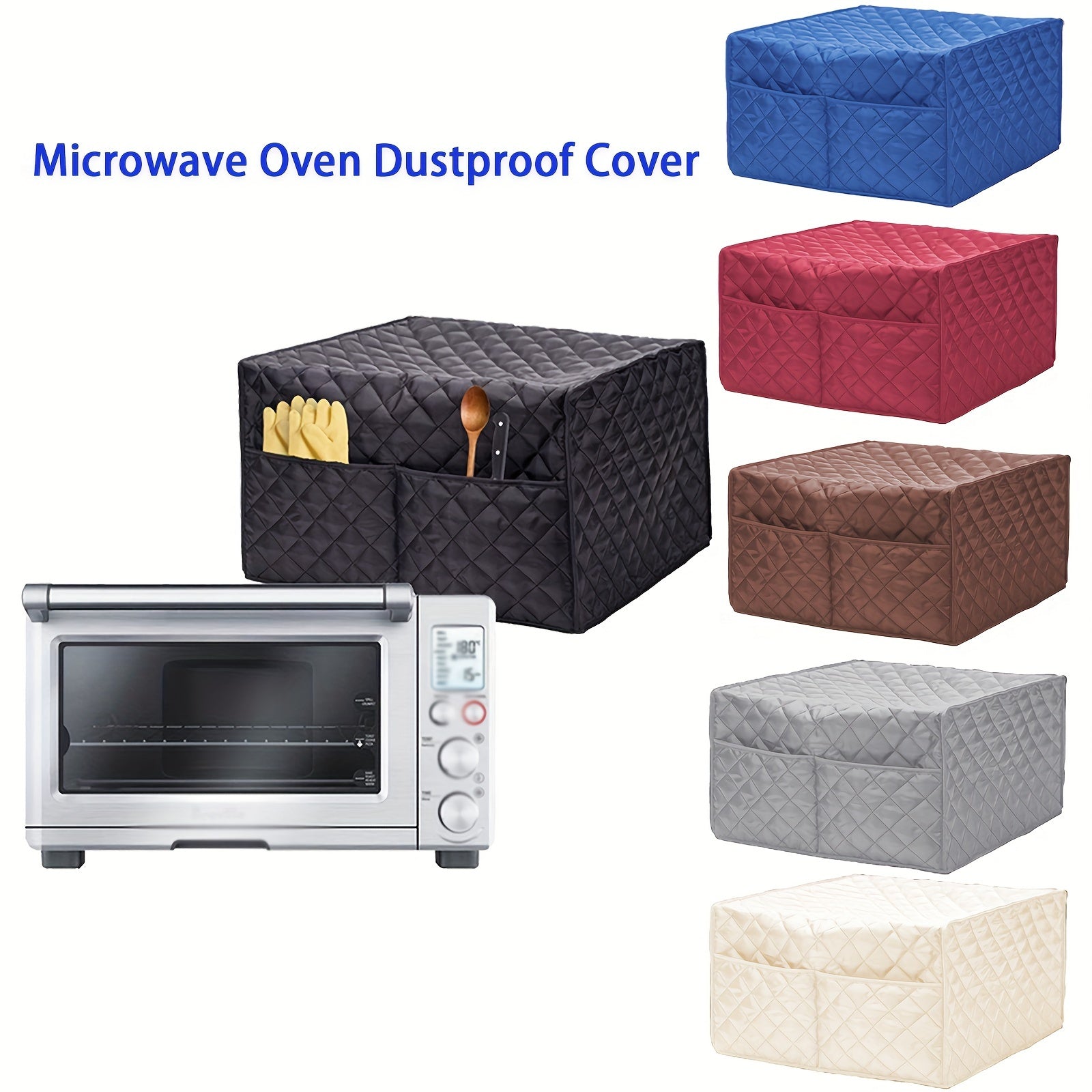 Dustproof Convection Toaster Oven Cover with Pockets for Small Kitchen Appliances
