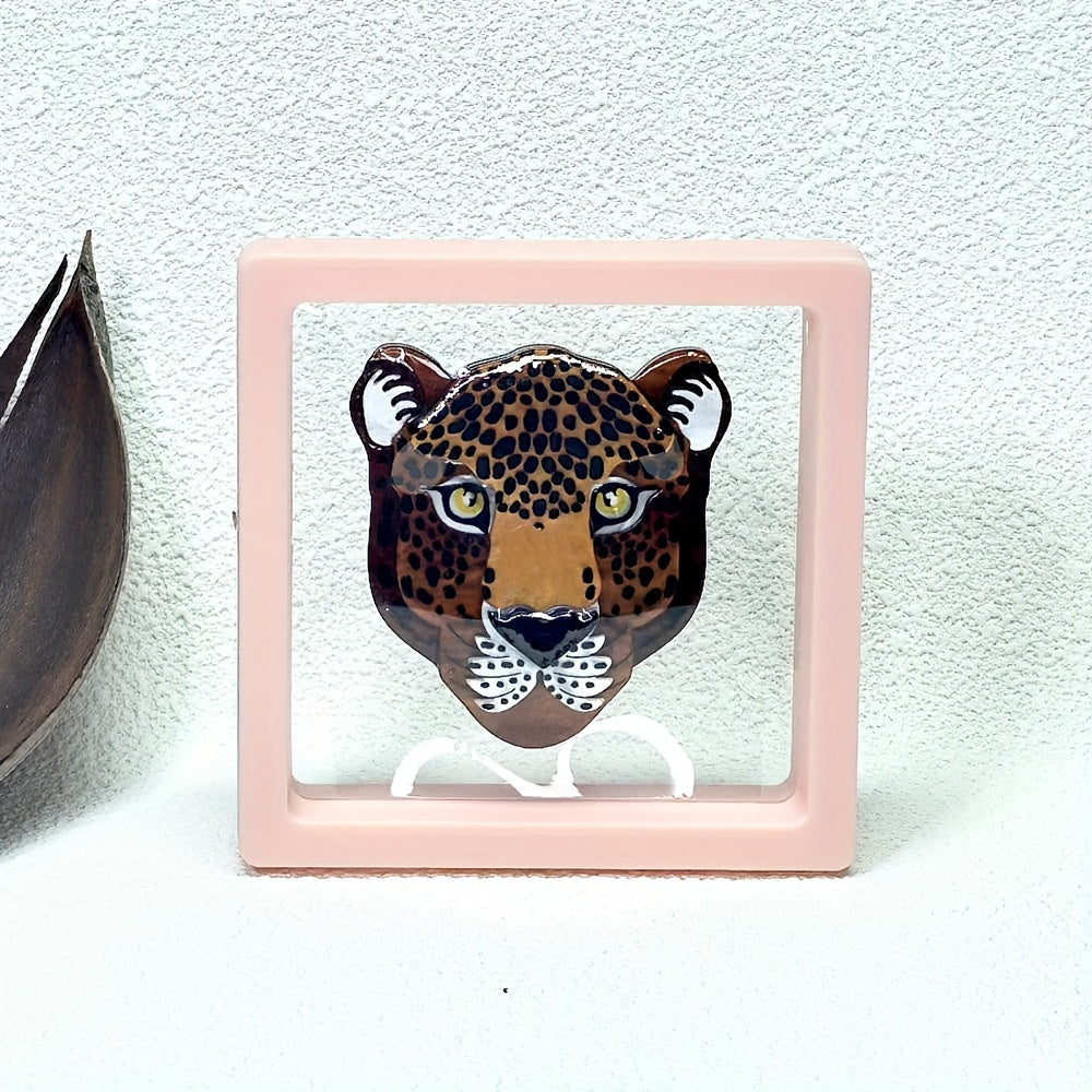 Acrylic Leopard Brooch for Dresses Hats Gift Box