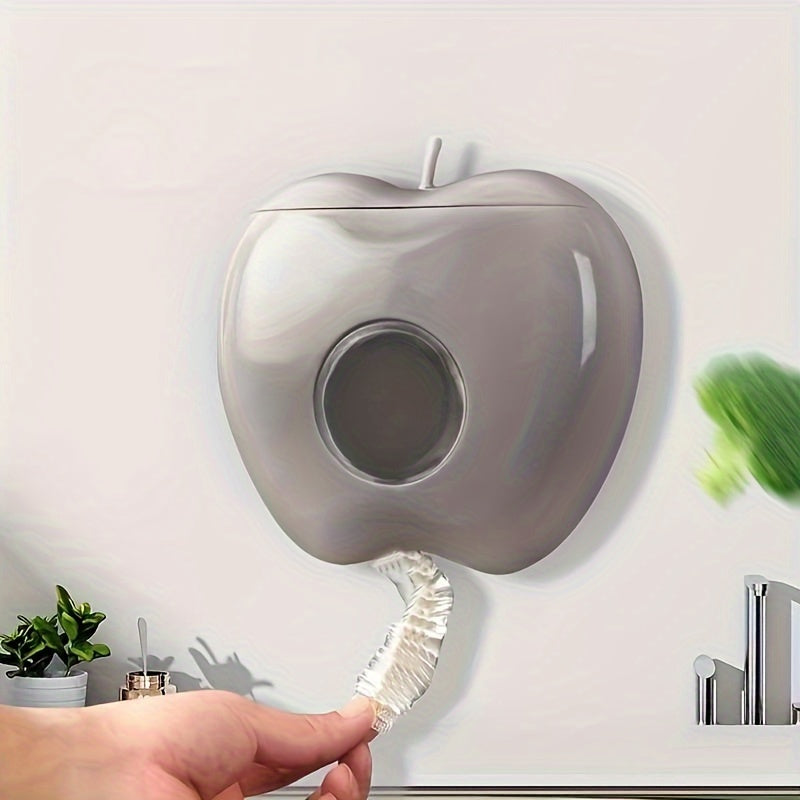 Apple-Shaped Wall-Mounted Plastic Wrap Dispenser Kitchen Organizer