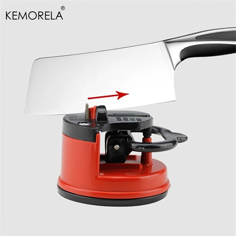 Manual Knife Sharpener Red and Black for Kitchen and Chef Knives