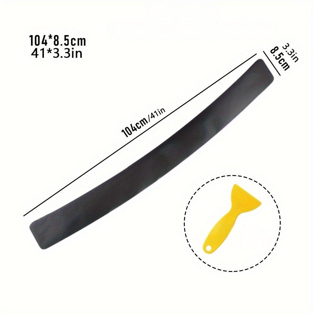 Universal Rear Trunk Guard Plate Sticker 3D Carbon Fiber Scratch Protection