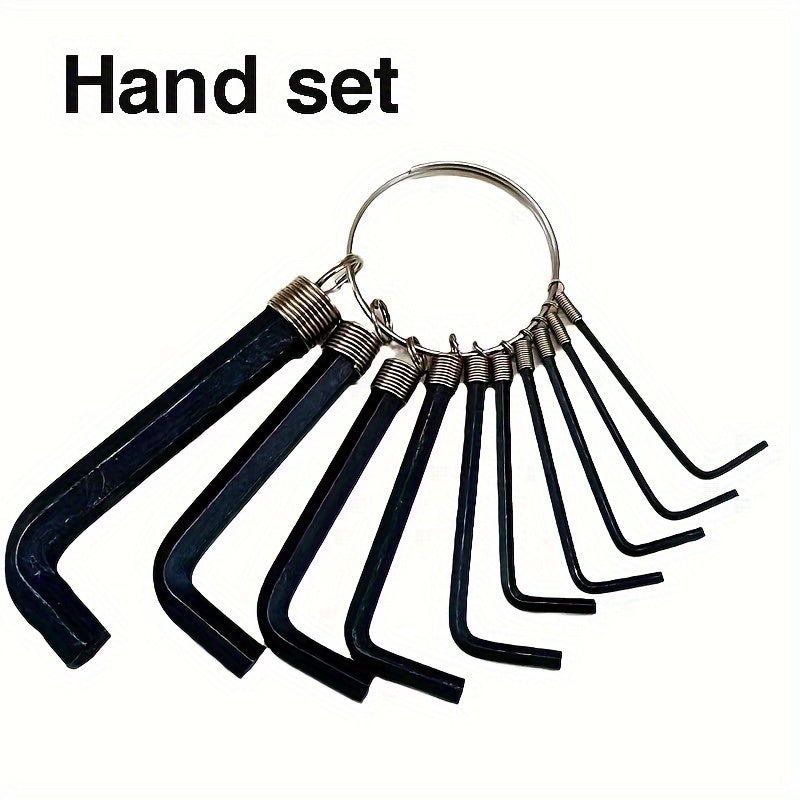 10Pcs Hex Wrench Set Metric Imperial L-Shape Short Arm Hand Tools