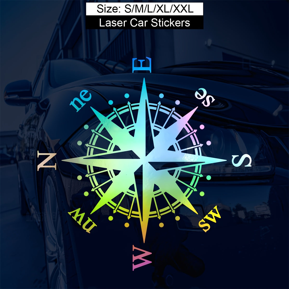 Отражающие виниловые наклейки на автомобиль, компас, наклейка на бампер для транспортных средств