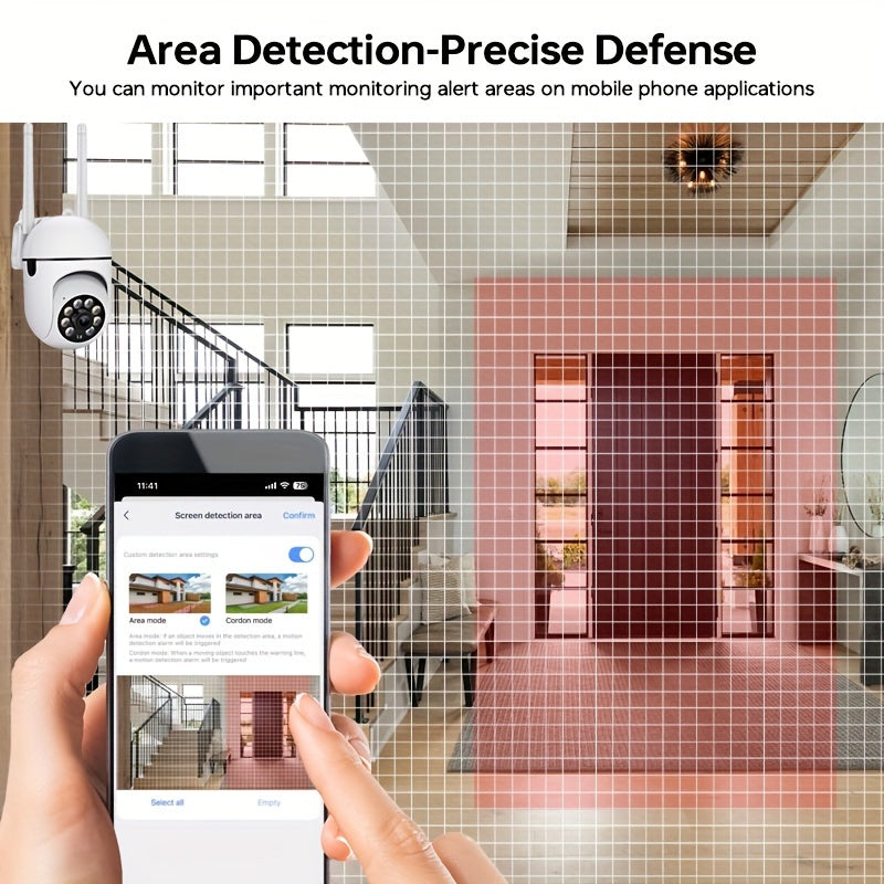2MP WiFi Dome Xavfsizlik Kamerasi 360° Ko‘rish Harakatni Kuzatish 1080P Kechqurun Ko‘rish