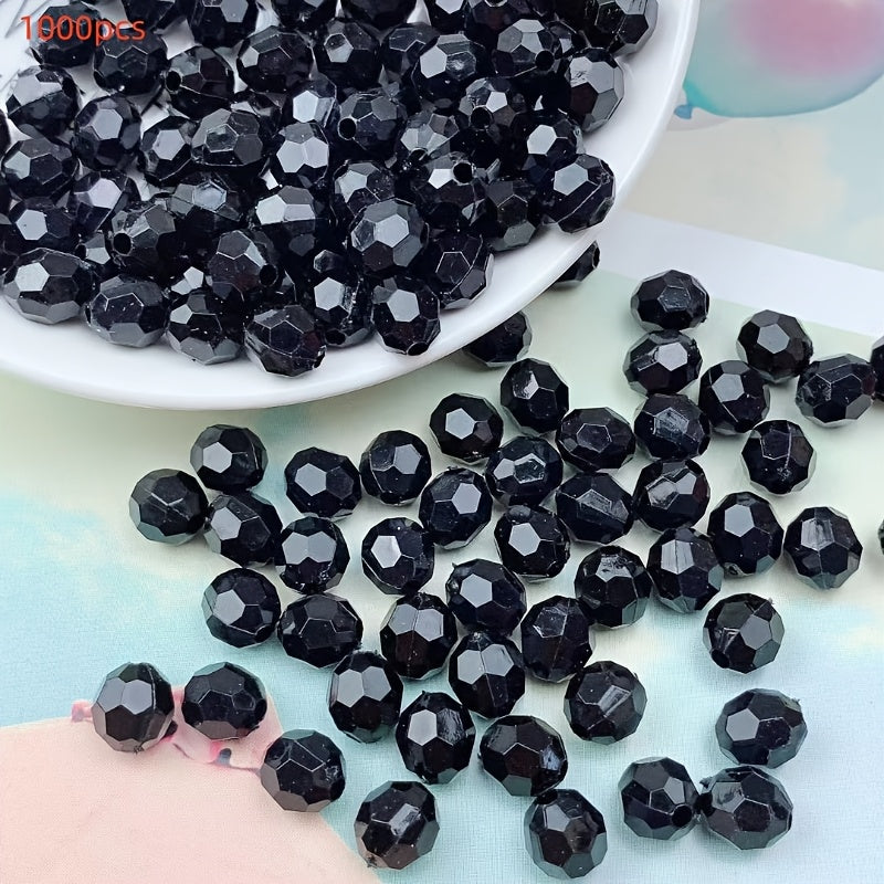 1000 piezas de cuentas de esquina de acrílico transparente de 6mm para bricolaje, joyería y decoración del hogar