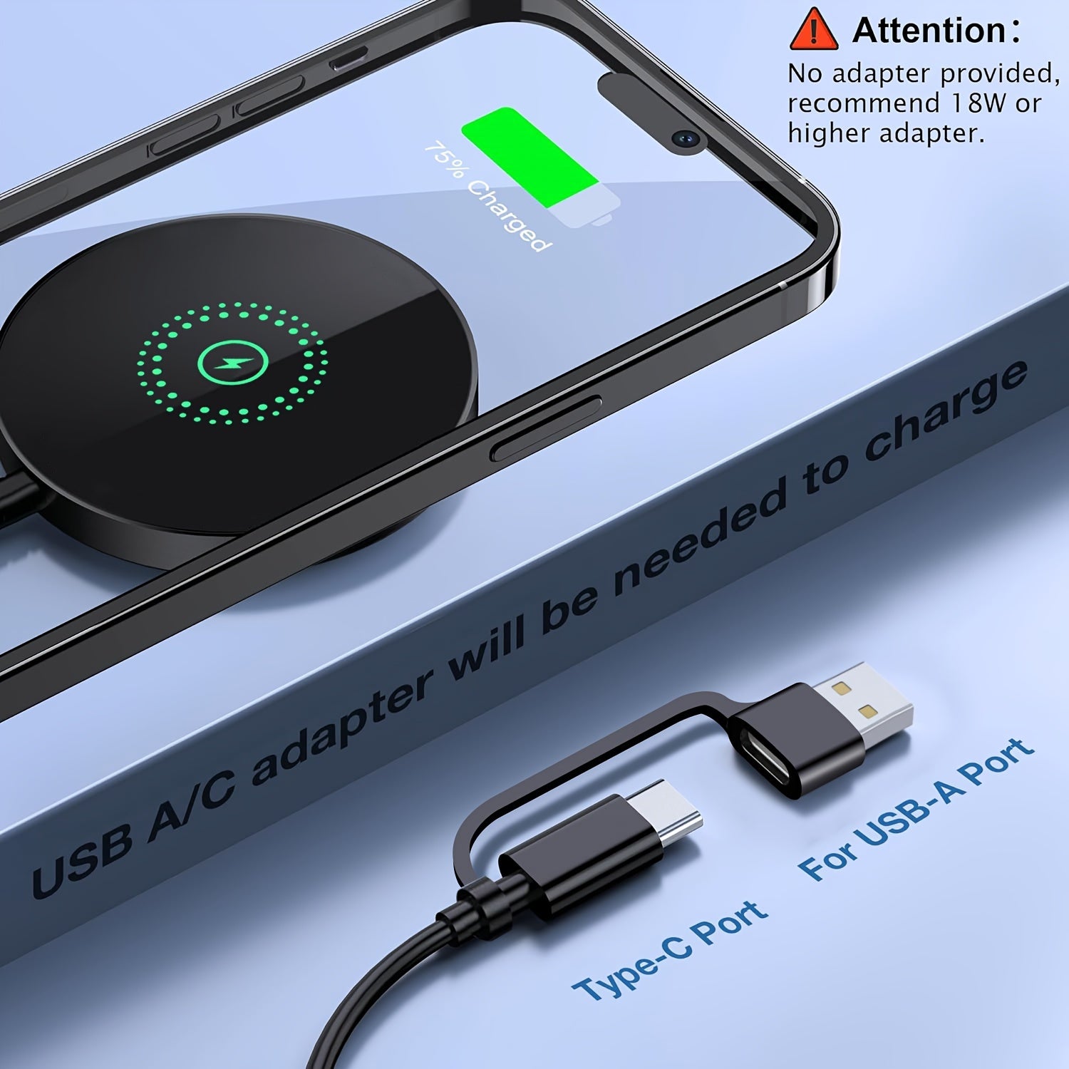 Magnetic Wireless Charger for iPhone and AirPods Dual Charging Ports