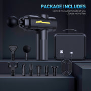 Deep Tissue Massage Gun with 8 Heads Rechargeable Handheld Electric Muscle Fascia Gun