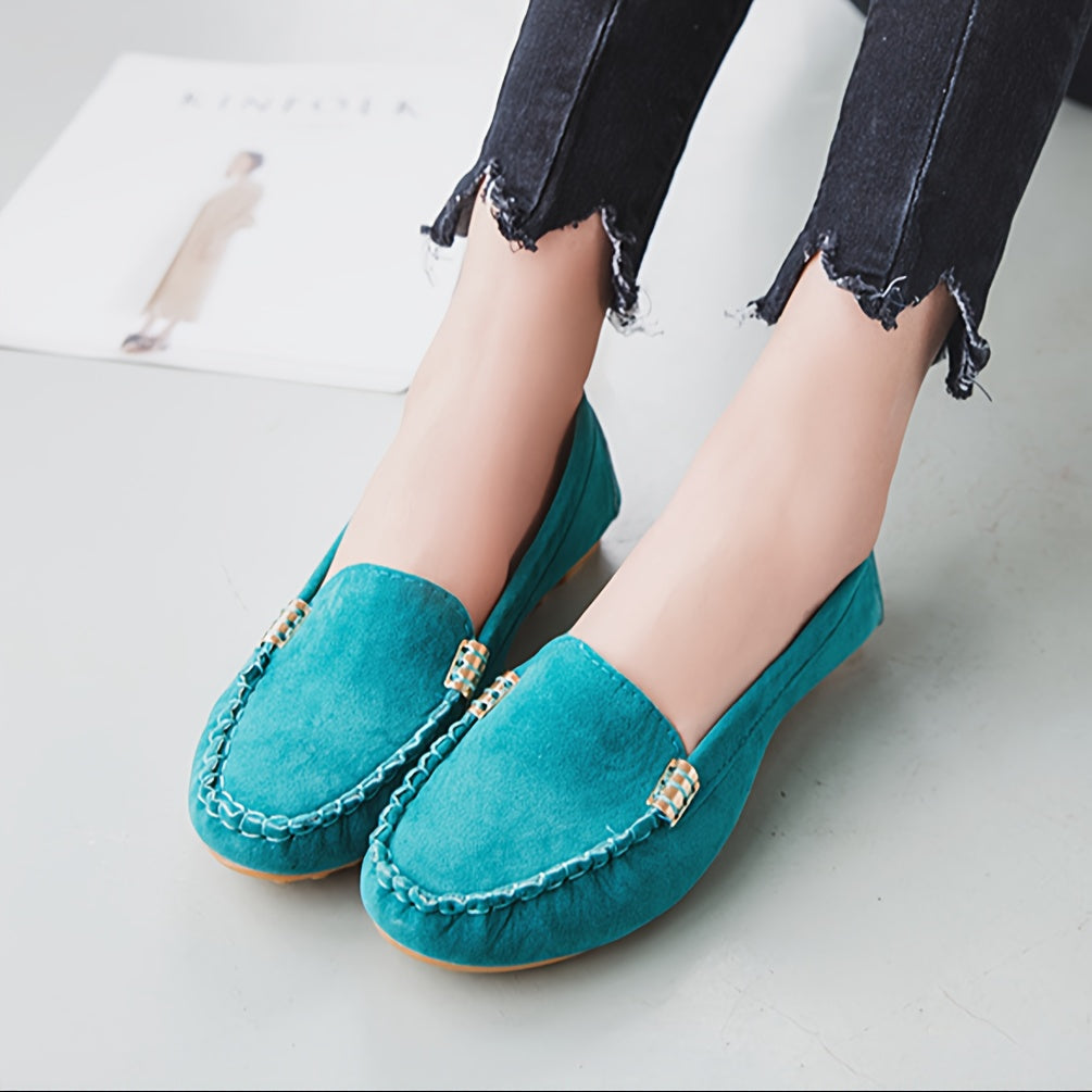 Women's Casual Flat Shoes Lightweight Slip-On Plain Toe