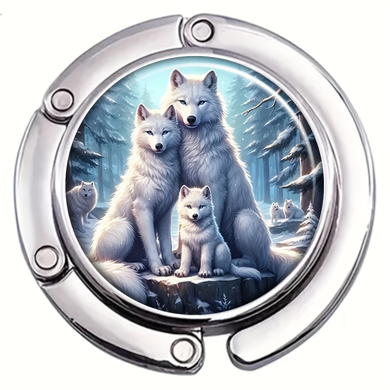 Vintage Wolf Design Purse Hook Folding Handbag Hanger for Women