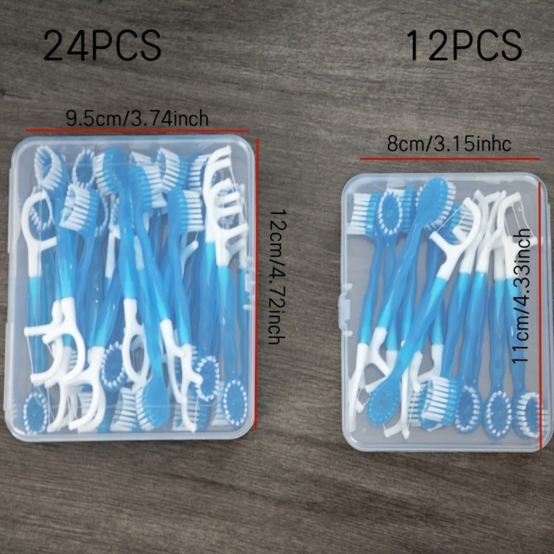 Disposable Mini Toothbrush Stick Pack With Toothpaste, Floss and Picks
