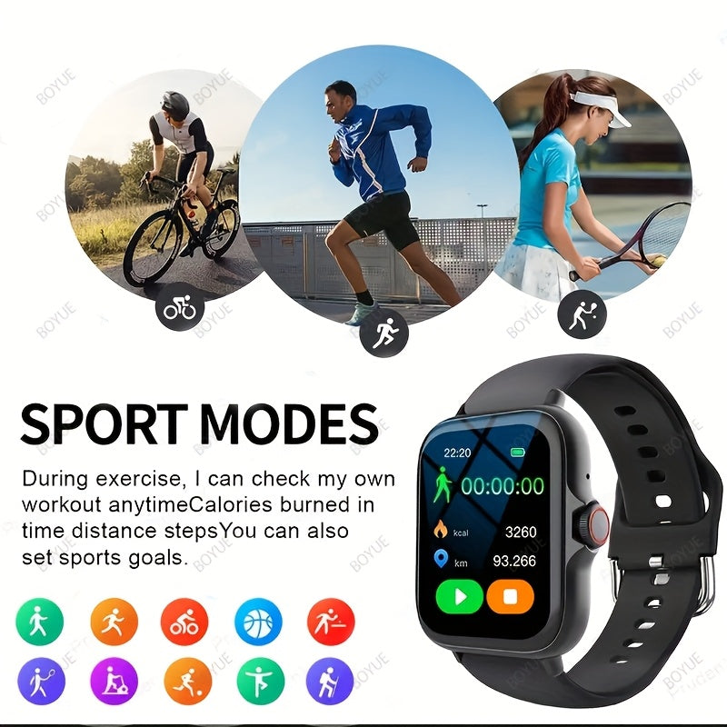 Men Women Smart Watch 1.83 Inch Display Wireless Calls Sports Modes Reminders
