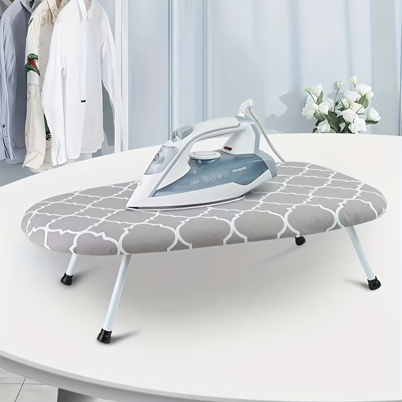 Portable Folding Ironing Board with Ultra-Wide Tabletop and Cover
