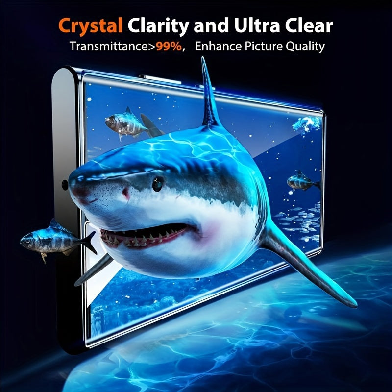 Защитное стекло для Samsung Galaxy S25 Ultra, S24 Ultra, S23 Ultra, S22 Ultra с характеристиками 9H против подглядывания, против царапин, против столкновений и против отпечатков пальцев. Дизайн без верхнего покрытия предотвращает