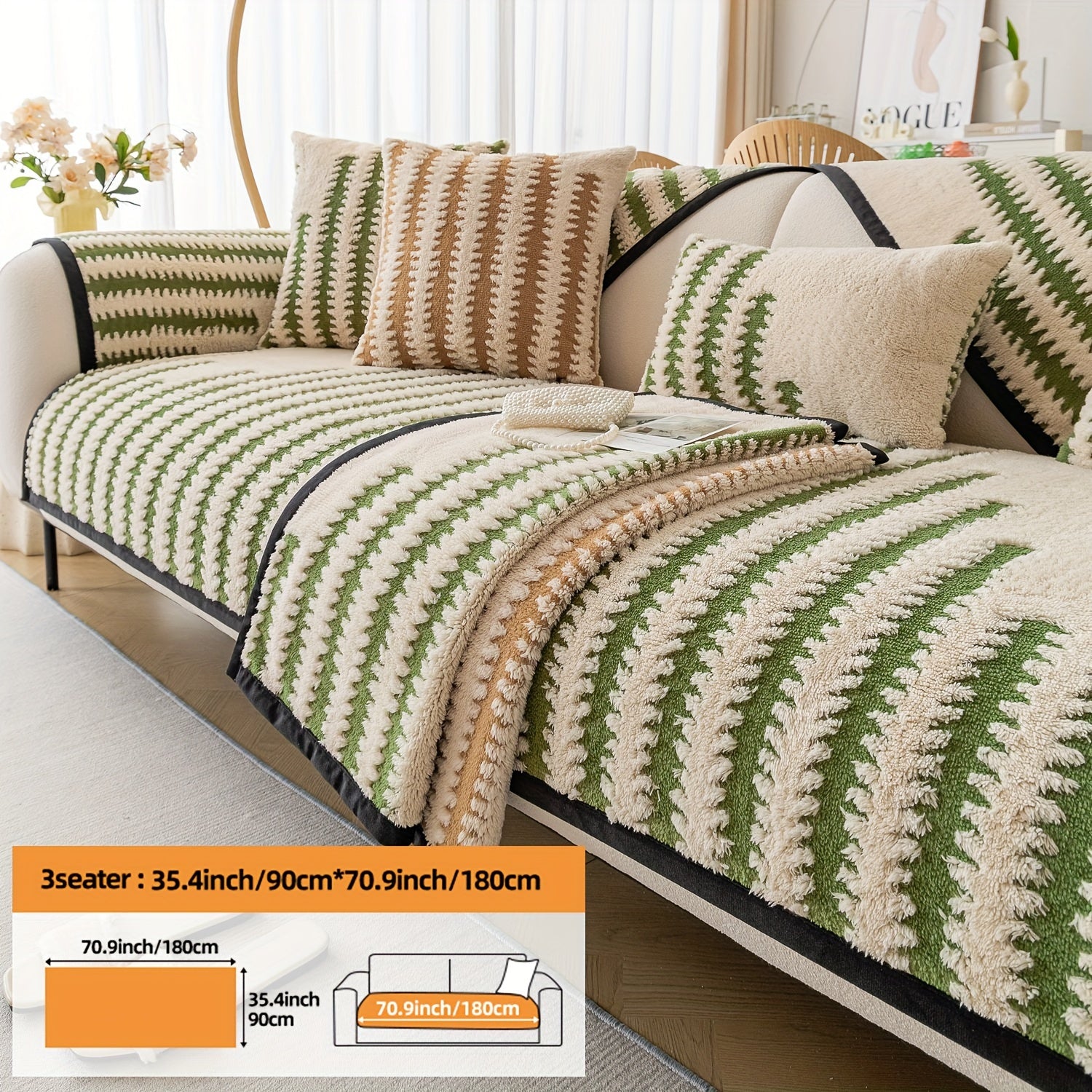 Современная накидка на нордический диван с черно-белой полоской, безопасная для домашних животных, противоскользящая, для 1-4 мест