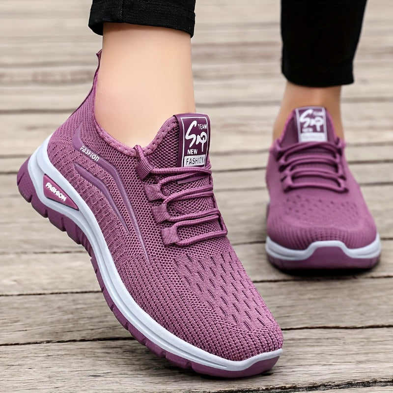 Women's Mesh Lace-Up Sneakers Lightweight Breathable Running Shoes