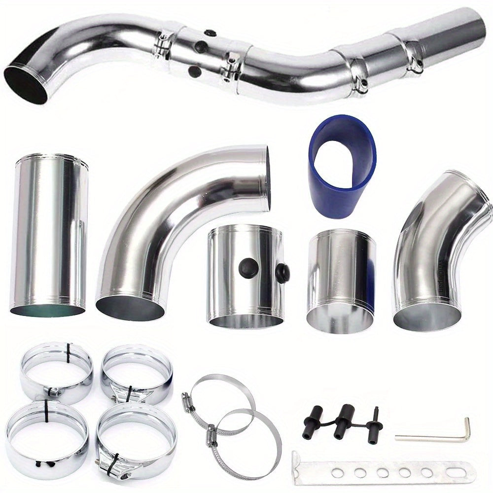 Universal Aluminum Alloy Cold Air Intake Pipe Set 3 Inches 76mm for Turbo