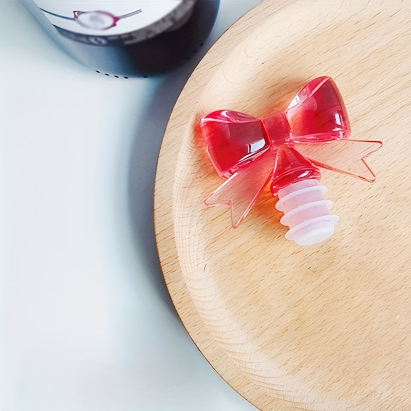 Pink Silicone Bow Wine Stopper for Champagne and Grape Wine Preservation