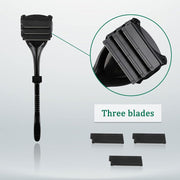 Afeitadora de espalda para hombres, afeitadora corporal plegable con 3 cabezales, impermeable y ergonómica