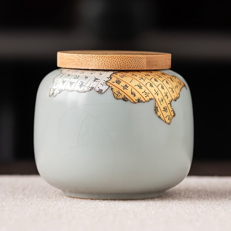 Ceramic Tea Storage Container for Loose Leaf Tea and Coffee Beans Kitchen Organizer