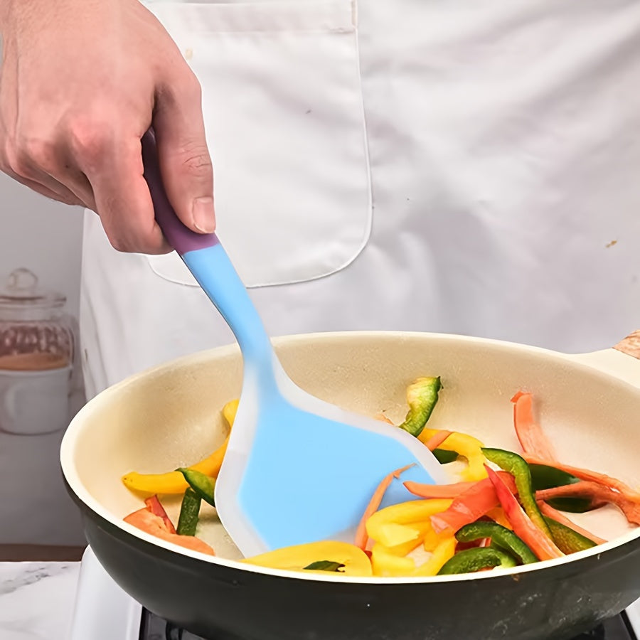 Nonstick Silicone Spatula Turnover for Pancakes Eggs Fish Pizza Steak Heat-Resistant Wide Kitchen Utensil