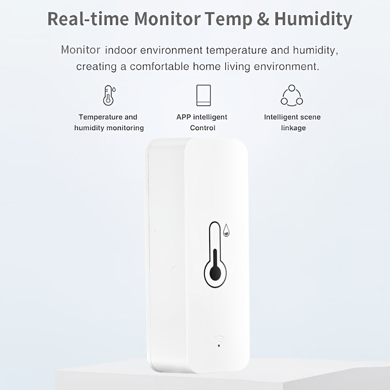 Sensor de temperatura y humedad WiFi mini para automatización del hogar inteligente, control por voz compatible con Alexa y Google
