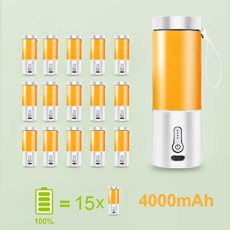 Vaso exprimidor personal portátil de 0.5L-1L recargable por USB con vaso Tritan desmontable y 6 cuchillas